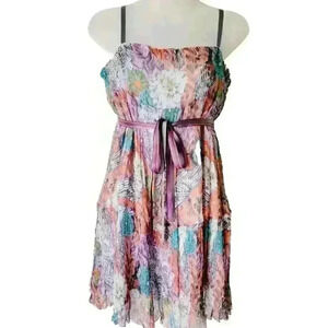 New Garella Elisa Floral Silk Dress Cochella Whimsy Fairy Woman's Size 4